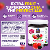 World of Chia Jam Wildberry Pack - Extra Fruit Spread, Bold Flavor & Wildberry Jelly Jam, Sweetened Pure Cane Sugar & Real Fruits, Omega-3s Superfood