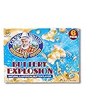Cousin Willie's Microwave Popcorn Bags, Buttery Explosion (6 Bags), Gourmet Popcorn Boxes for Party, Whole Grain Popcorn, Gluten Free, Low Calorie