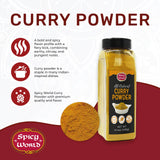 Spicy World Curry Powder 14.4 oz Jar - Authentic Blend of 9-Indian Spices, Premium Quality Blend for Curries, Vegetables, And More - All-Natural