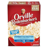 Orville Redenbacher’s Microwave Popcorn Value Size, Homestyle Butter Flavor, 3g Fiber Per Serving, 3.29 oz., 12-Count