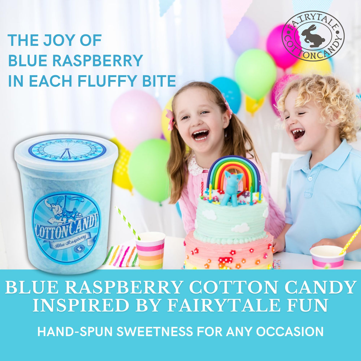 CHOCOLATE STORYBOOK Gourmet Flavored Cotton Candy - Unique Idea for Holidays, Birthdays, Gag Gifts, Party Favors (Blue Raspberry, 1.75 oz Each