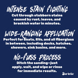 STAR BRITE Gel FSR Xtreme Fiberglass Stain Remover - Removes Rust, Tannic, & Waterline Stains, No Sanding Required