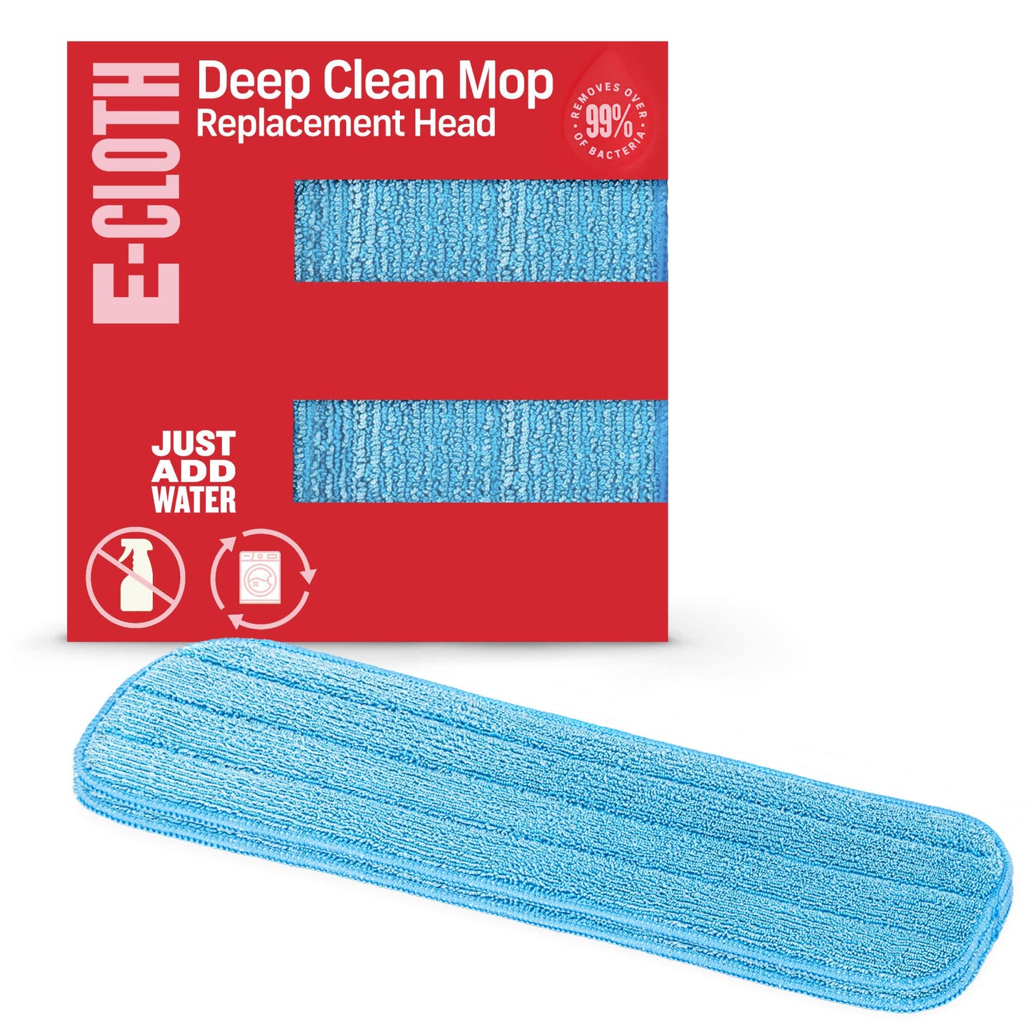 E-Cloth Deep Clean Mop Head Replacement - Microfiber Mop Pads, Reusable Washable Pads for Wet Floor Cleaning, Hardwood, Tile, Laminate & Stone, 100