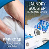 OUT White Brite Laundry Whitener Powder, Stain Remover Detergent Booster for Clothes, Removes Red Clay and Rust Stains on White Clothing and Uniforms