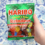 Christmas Haribo Gummy Bears and Sweet and Sour Reindeer, Holiday Chewy Fruit Candies, Festive Stocking Stuffer Gifts, 4 Ounces (Pack of 2)
