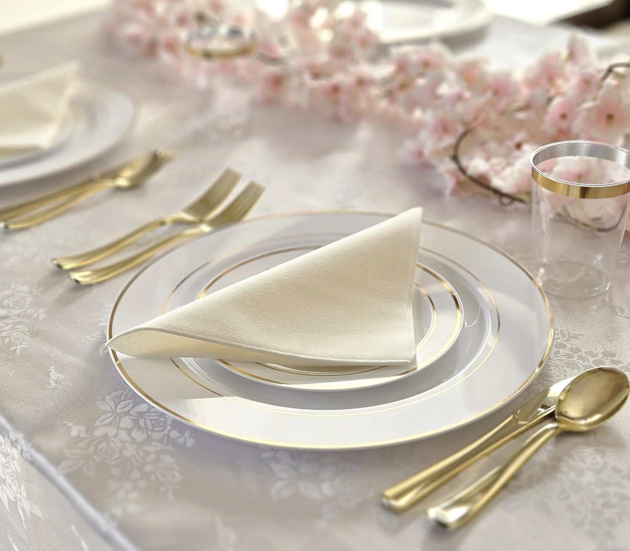 OCCASIONS 240 Plates Pack,(120 Guests) Heavyweight Premium Wedding Party Disposable Plastic Plates Set -120 x 10.5'' Dinner + 120 x 7.5''
