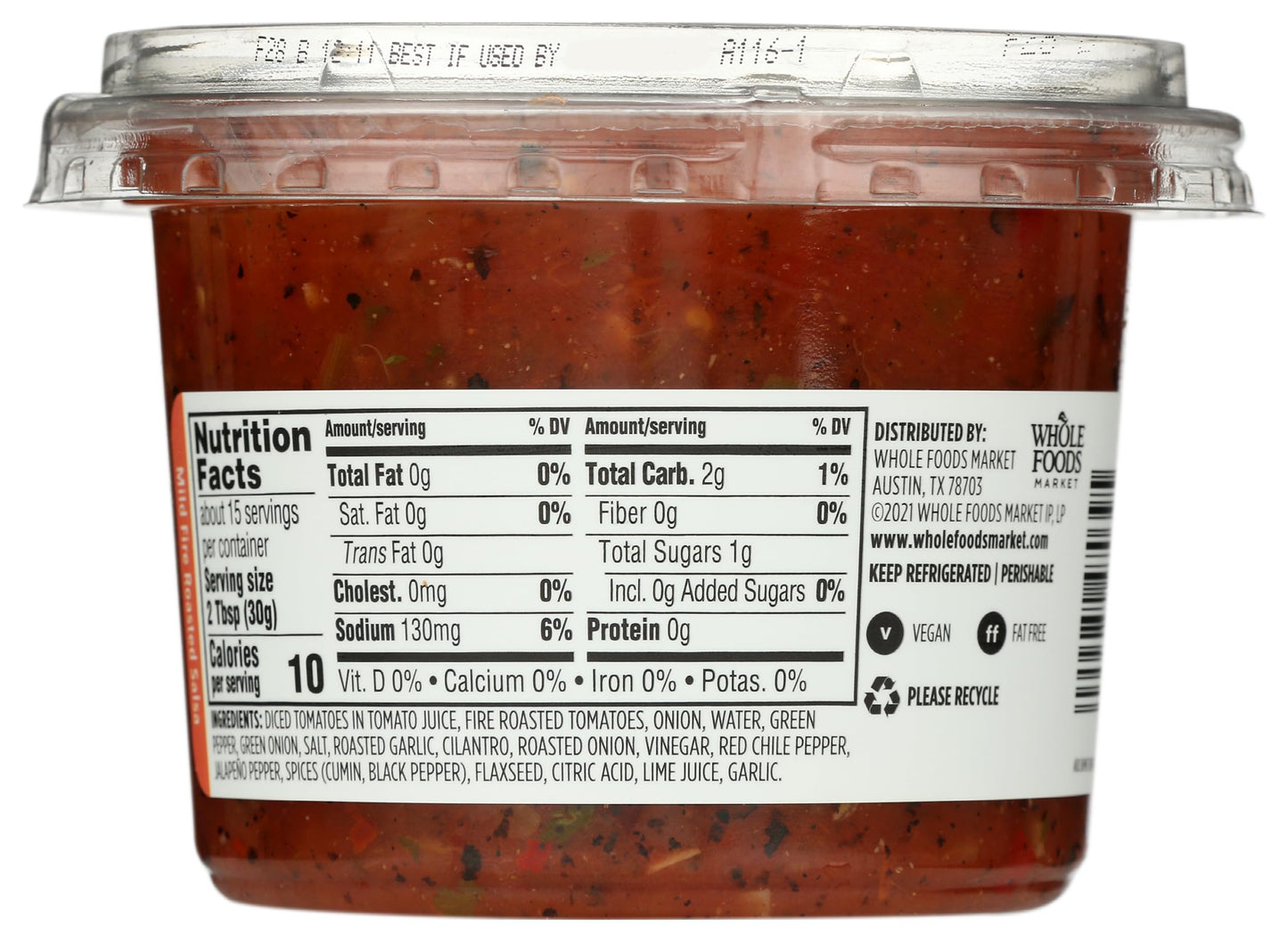 Whole Foods Market Mild Cantina Style Roasted Salsa, 16 oz