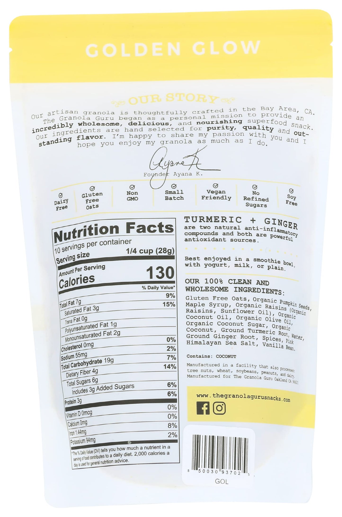 The Granola Guru, Granola Golden Glow, 10 Ounce