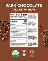Alter Eco Dark Chocolate Granola, Healthy, Organic Breakfast & Snack, Naturally Sweetened with Fruit, Vegan, No Artificial Sugars or Additives