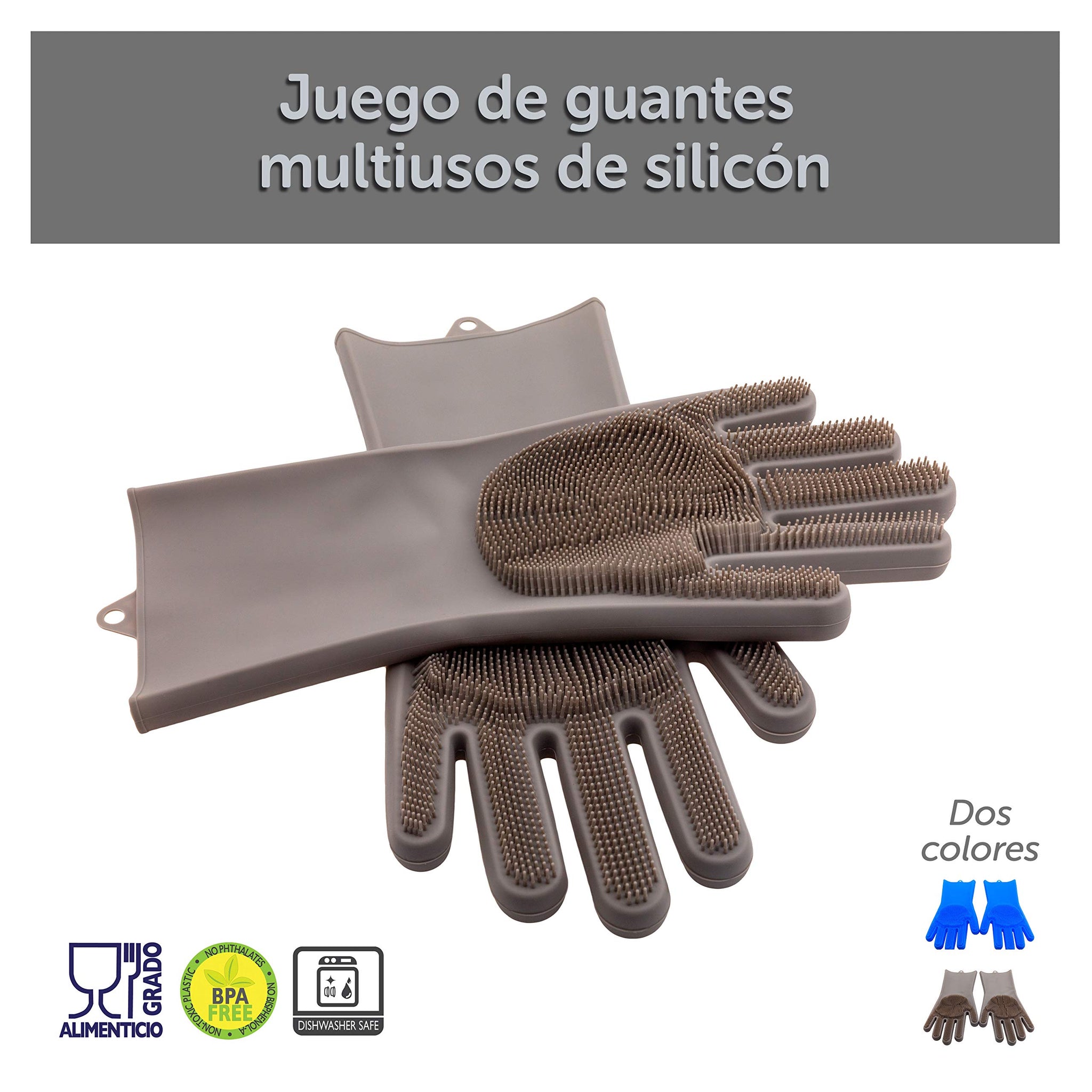KE WOOW TwoMagic Silicone Pet Brush/Gloves. Silicone reusable cleaning brush, gloves with thick bristles scrubber for hair removal pets, dogs, cats
