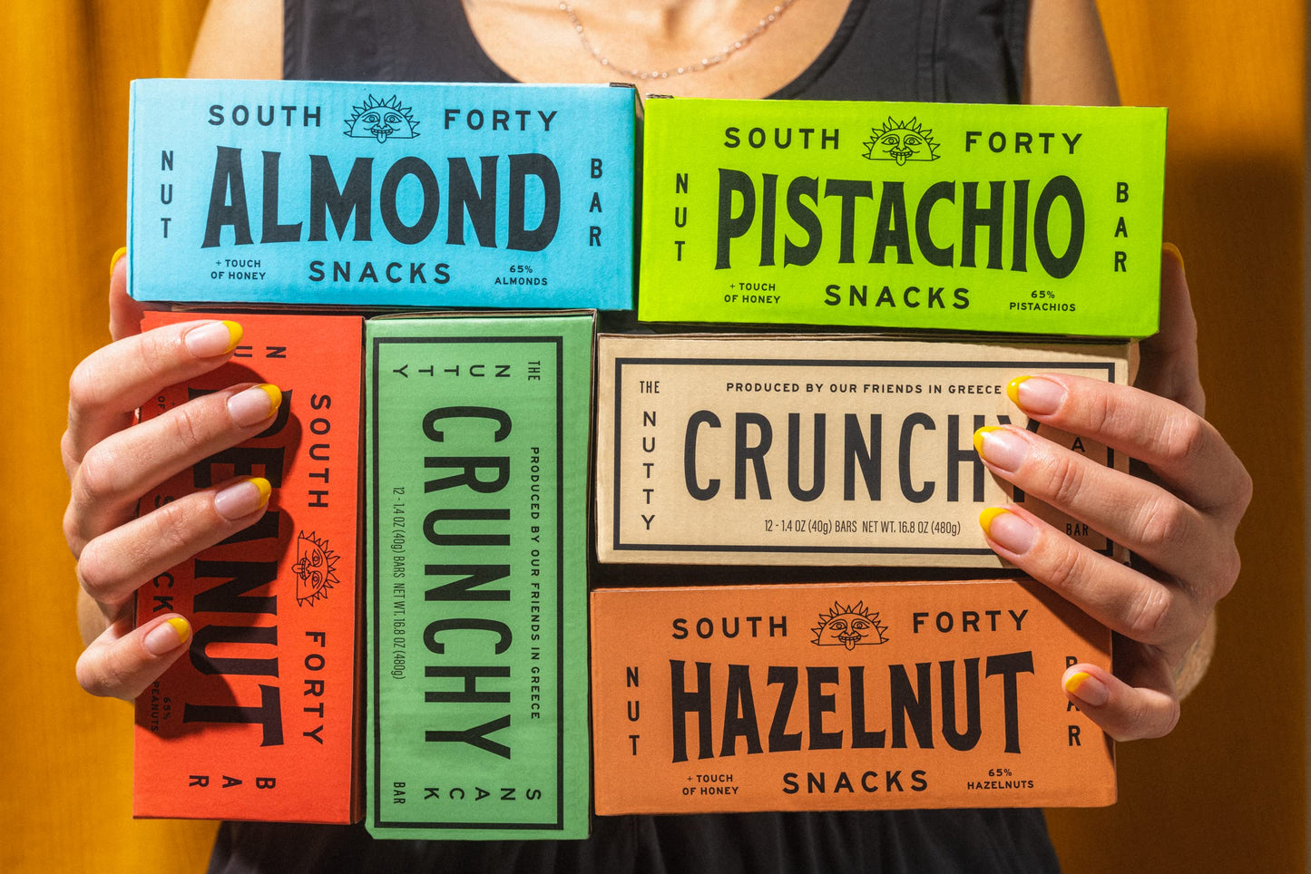 South 40 Snacks Crunchy Nut Bars, Peanut Bar, 40g (Pack of 12)