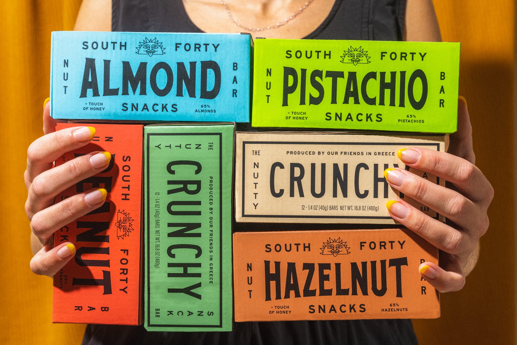South 40 Snacks Crunchy Nut Bars, Peanut Bar, 40g (Pack of 12)