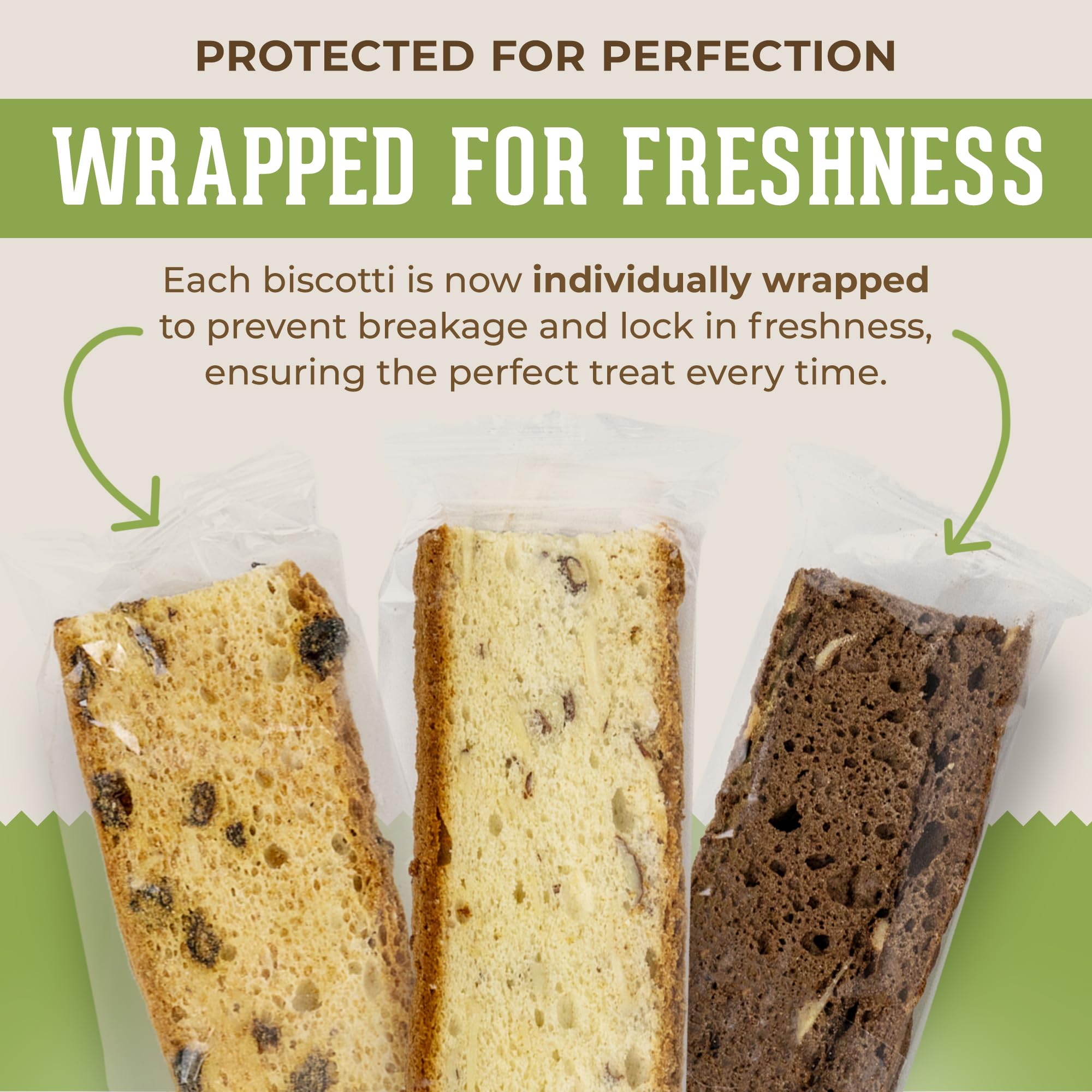 DIJAS Natural Foods, Individually Wrapped Fat Free Biscotti Cookie, All Natural Preservative Free Ingredients, Delicious Low Calorie Snack (Raisin