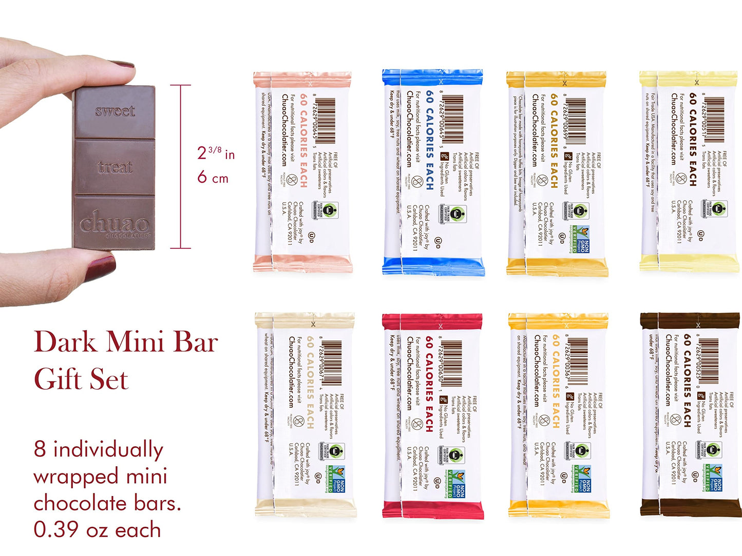 Chuao Chocolatier Chocolate Mini Gift Box | Gourmet Chocolate Assorted Bars European No Preservatives | For Gift Baskets, Christmas, Valentines Day