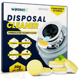 WIPEOUTX Garbage Disposal Cleaner Tablets - 24 Pack (1-Year Supply) Powerful Foaming Lemon Scented Kitchen Sink Freshener Drain & Pods Odor Eliminator