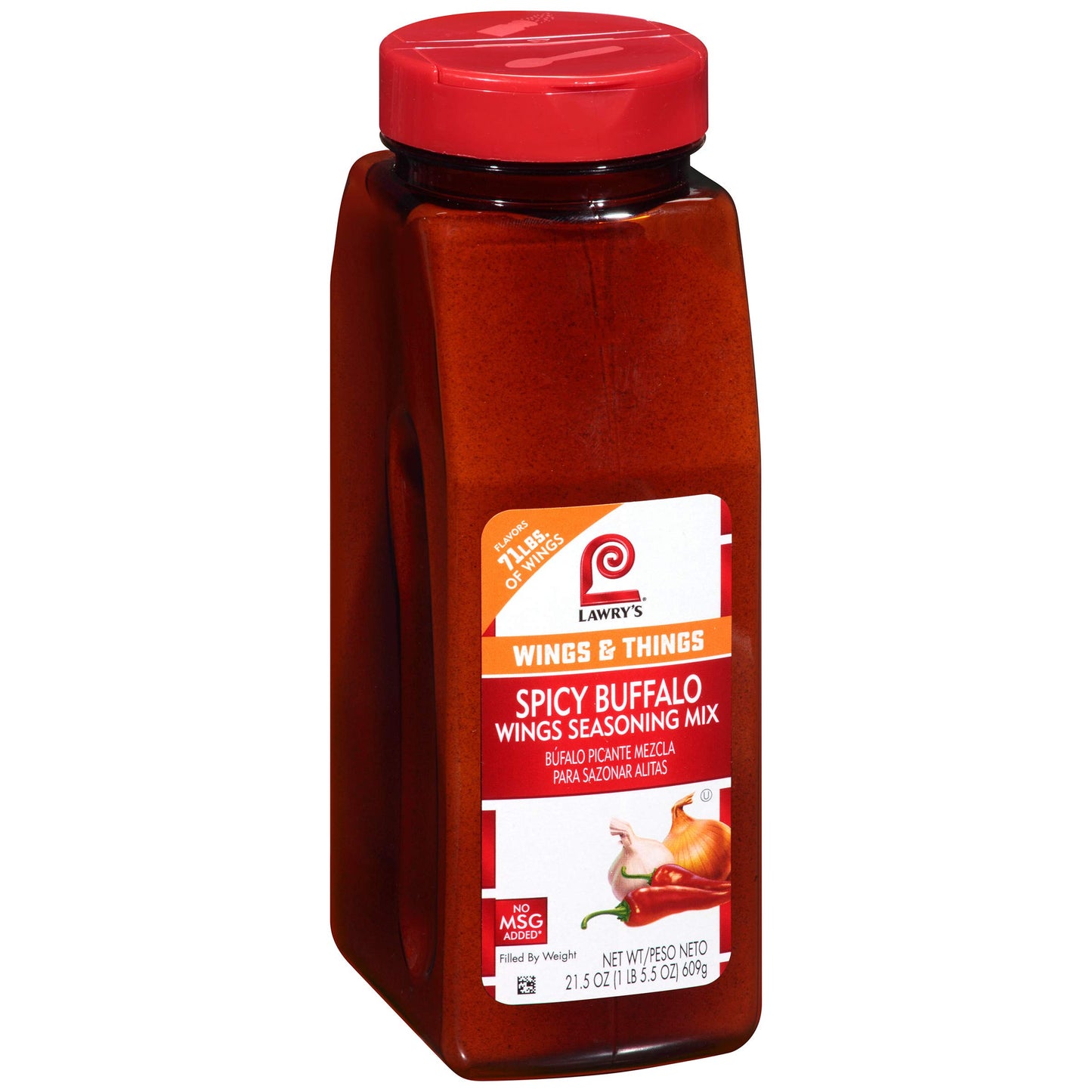 Lawry's Spicy Buffalo Wings Seasoning Mix, 21.5 oz - One 21.5 Ounce Container of Spicy Buffalo Powder Seasoning for Recipe Customization, Best