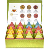 Teabloom Organic Herbal Oasis Pyramid Tea Presentation Box, 12 Assorted Herbal Tea Blends, USDA Certified Organic Whole-Leaf Pyramid Tea Sachets