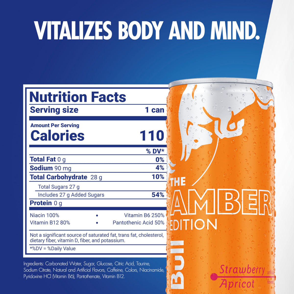 Red Bull Energy Drink, Strawberry Apricot, Amber Edition