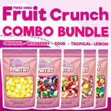 Freeze Dried Candy Variety Pack, Fruit Crunch, 4 oz (5 Pack), Original, Wildberry, Sour, Tropical, Lemon, Assorted Combo, Gift Bag