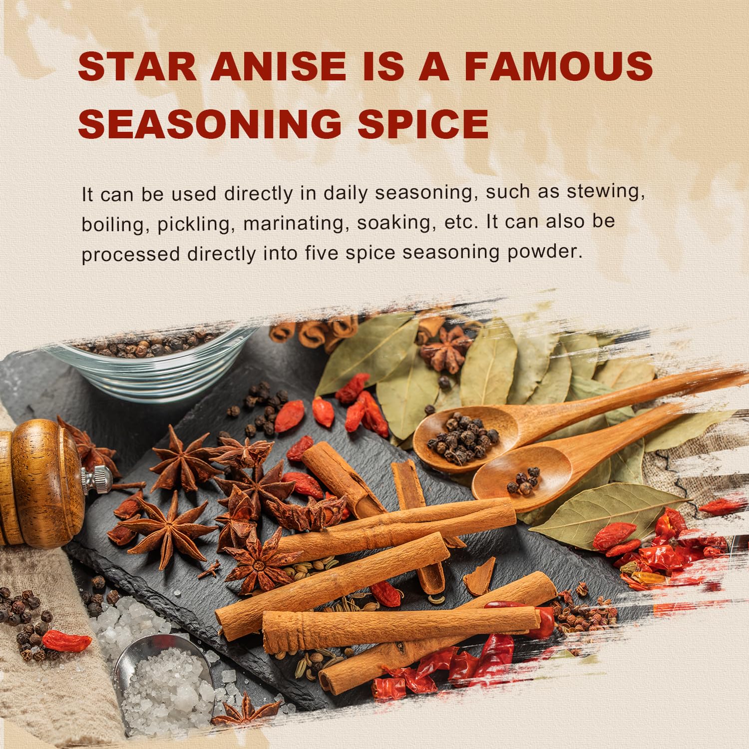 52USA Star Anise Whole, 4 Ounce (Pack of 1), NON-GMO Verified Chinese Star Anise Whole, Dried Star Anises Pods for Tea and baking