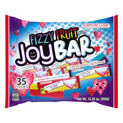 Valentine's Day Fruit Joy Bars, 35 Count by Scripture Candy