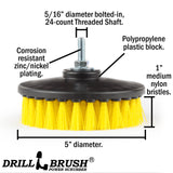 Threaded 5-inch Scrubber - All Purpose Cleaning Supplies - Scrub Brush fits Electric, Pneumatic DA Rotary Polishers - Bathroom Rugs - Cleans Carpet