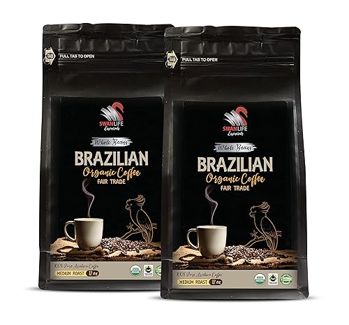 whole beans coffee gift set - BRAZILIAN WHOLE BEANS COFFEE ORGANIC, Medium Roast, non gmo, 100% Arabica, Fair Trade, low acid, organic coffee beans