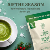The Harmony Matcha Vanilla (7.05oz Bag - 20 Servings) Premium Sweetened Japanese Matcha Powder, Rich in Antioxidants & L-Theanine, Dairy, Gluten