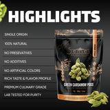 5Senses Green Malabar Cardamom Pods | Whole Green Cardamom Pods | Cardamomo | Single Origin Indian Cardamom Spice | Aromatic Elaichi Pods for Chai