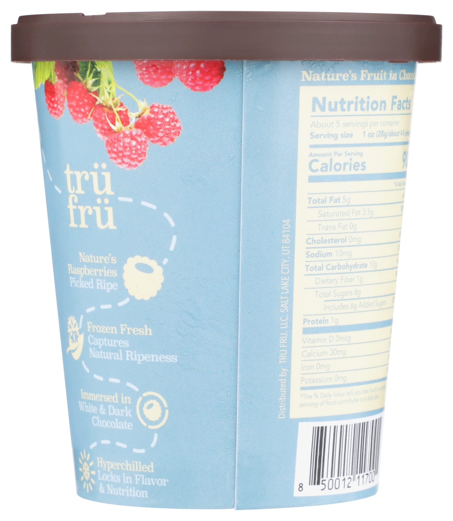 Tru Fru, Nature's Raspberries Frozen In White And Dark Chocolate, 5 Ounce