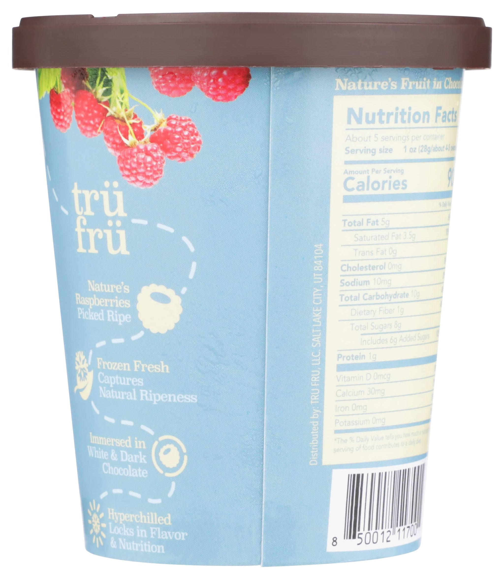 Tru Fru, Nature's Raspberries Frozen In White And Dark Chocolate, 5 Ounce
