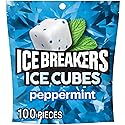 ICE BREAKERS Ice Cubes Peppermint Sugar Free Chewing Gum Pouch, 8.11 oz (100 Pieces)