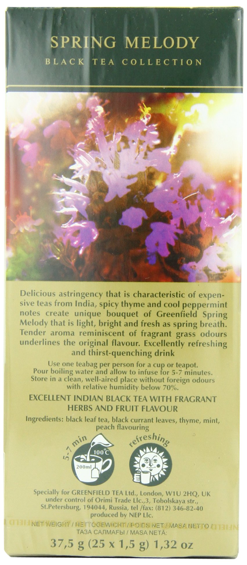 Greenfield Tea, Spring Melody, 25 Count