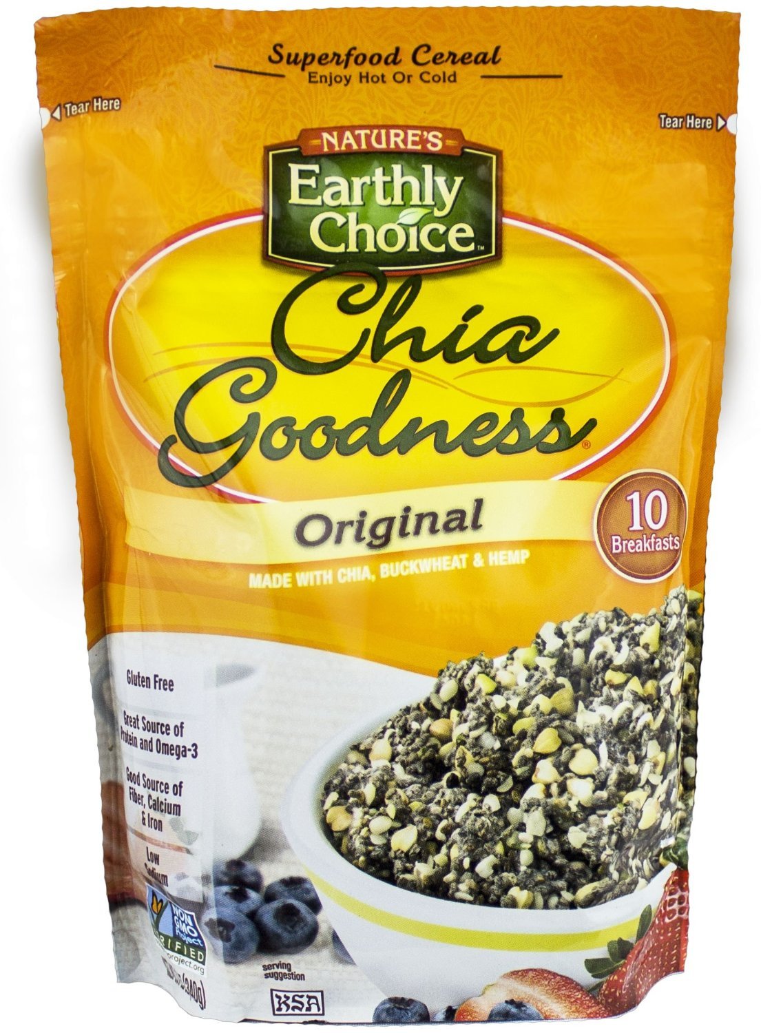 Nature's Earthly Choice Chia Goodness, Original, 12-Ounce (Pack of 6)