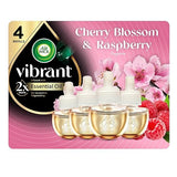 Air Wick Plug-In Scented Oil Refills, 4 Count, Cherry Blossom & Raspberry, Air Fresheners, Essential Oils