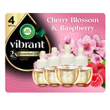 Air Wick Plug-In Scented Oil Refills, 4 Count, Cherry Blossom & Raspberry, Air Fresheners, Essential Oils