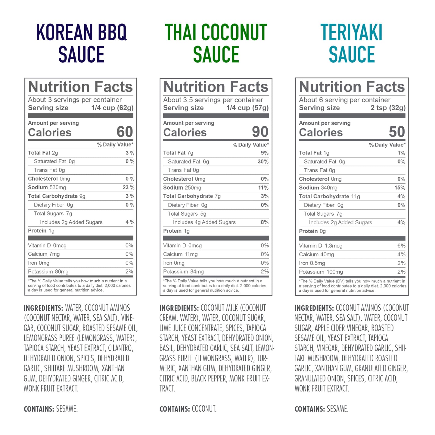 Kevin's Natural Foods Paleo Simmer Sauce Variety Pack - Stir-Fry Sauce, Gluten Free, No Preservatives, Non-GMO - 3 Pack (Teriyaki/Thai Coconut/Korean