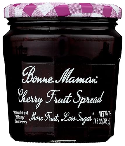 Bonne Maman, Fruit Spread Cherry More Fruit Less Sugar, 11.8 Ounce