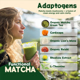 Melting Forest Mushroom Matcha Powder with 7 Functional Mushrooms, Reishi & Lion’s Mane, Adaptogen Blend (30 Servings)