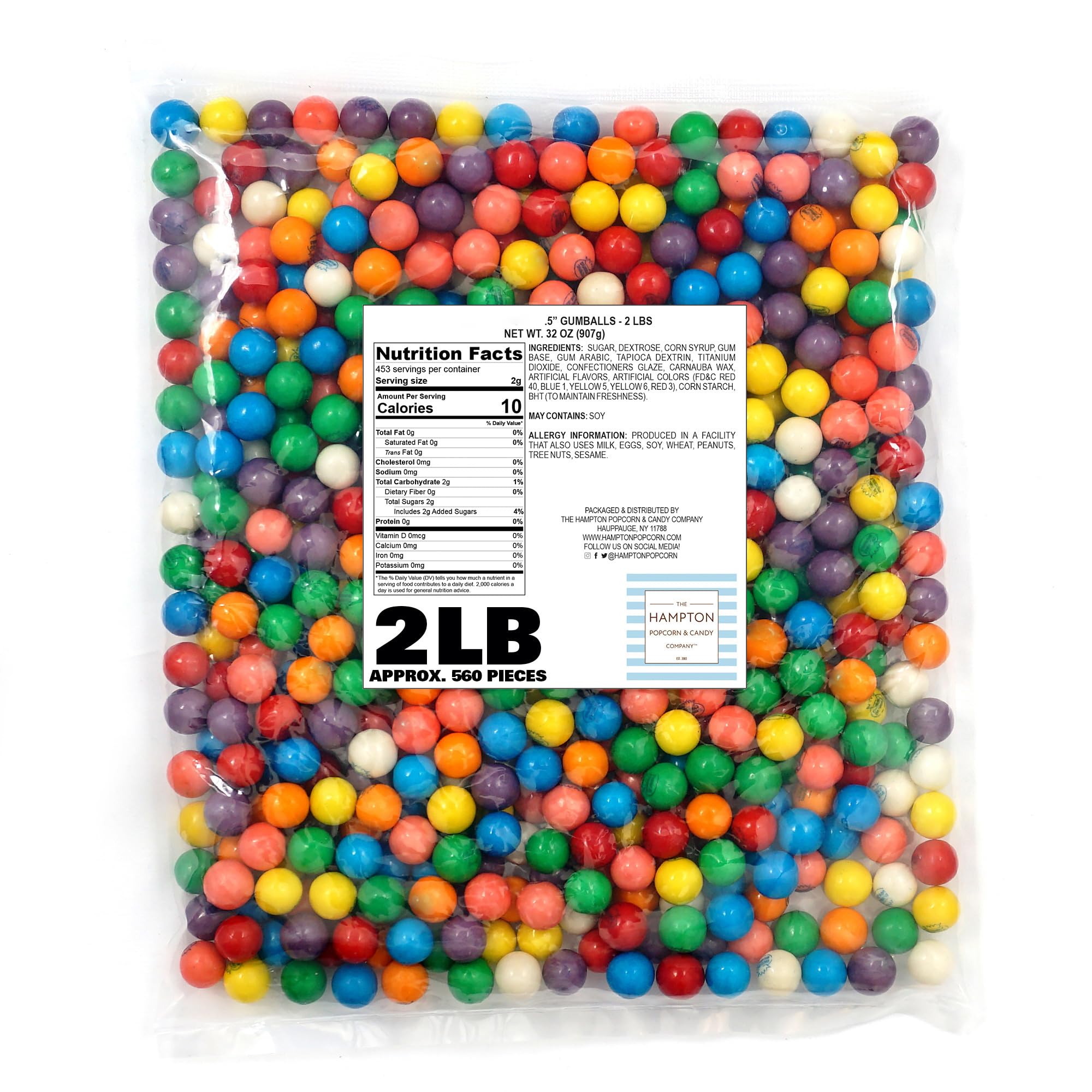 Gumballs for Gumball Machine, 0.5 Inch Mini Gumballs, Approx. 560 Pieces, 2lb Bulk Bag, Bubble Gum Balls Assorted Fruit Flavored Bubble Gum, Gumball