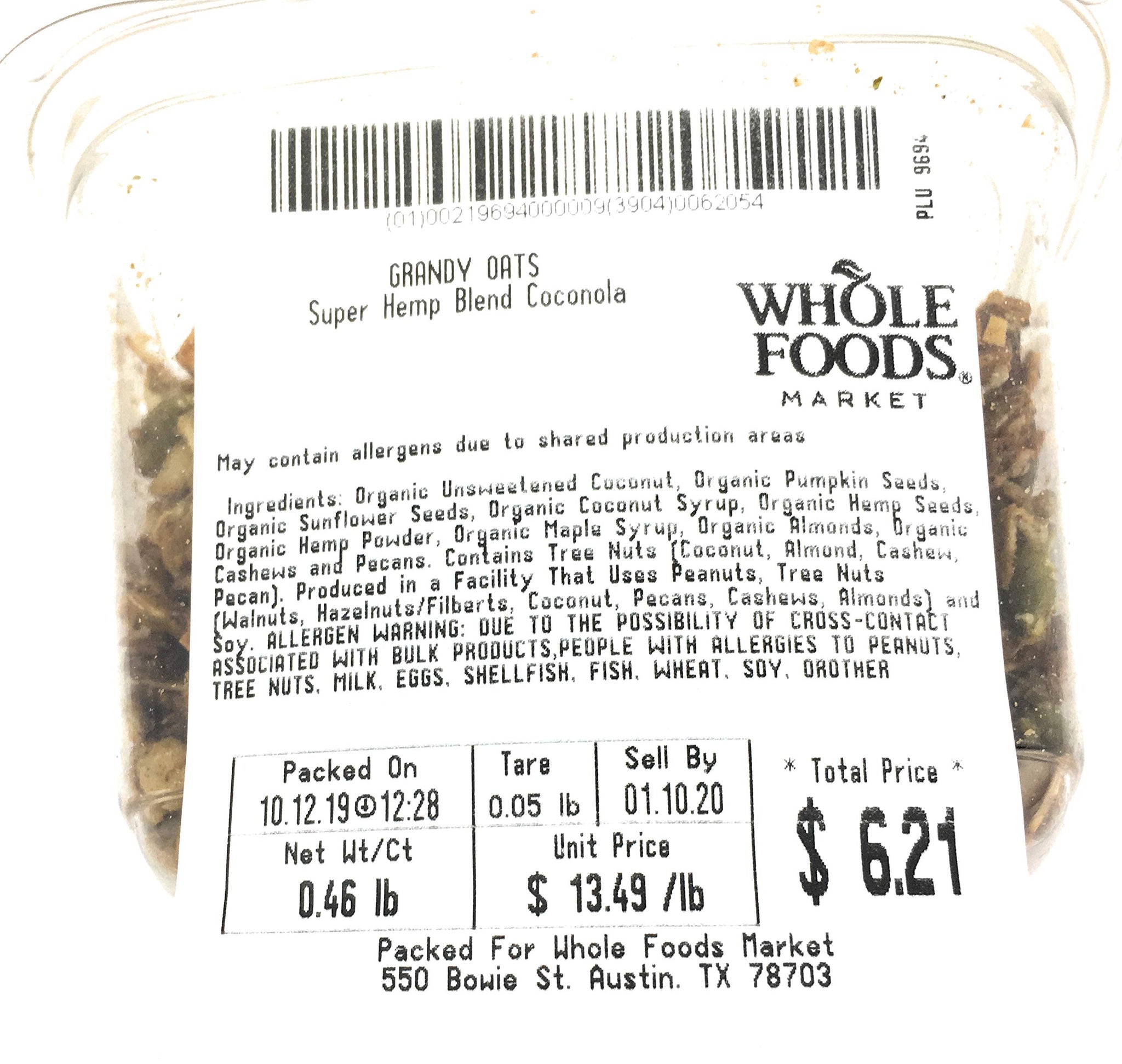 GRANDY OATS Organic Super Hemp Blend Coconola