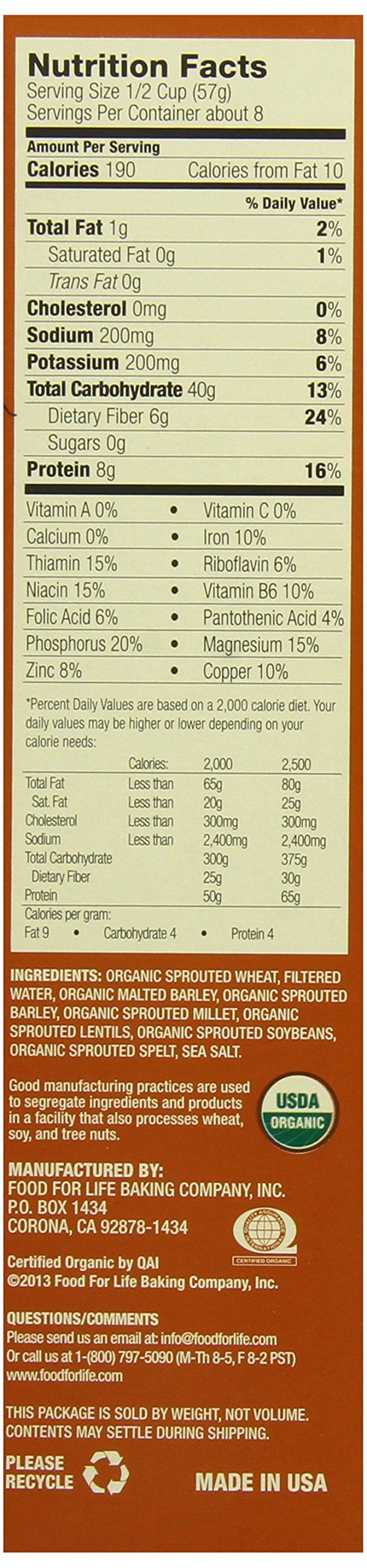 Food For Life Ezekiel 4:9 Organic Sprouted Whole Grain Cereal, Original, 16-Ounce Boxes (Pack of 6)