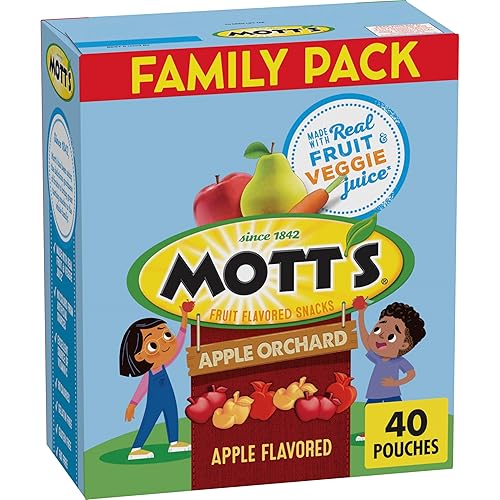 Mott's Fruit Flavored Snacks, Apple Orchard, Gluten Free Snack, Family Pack, 40 Ct, 32 oz