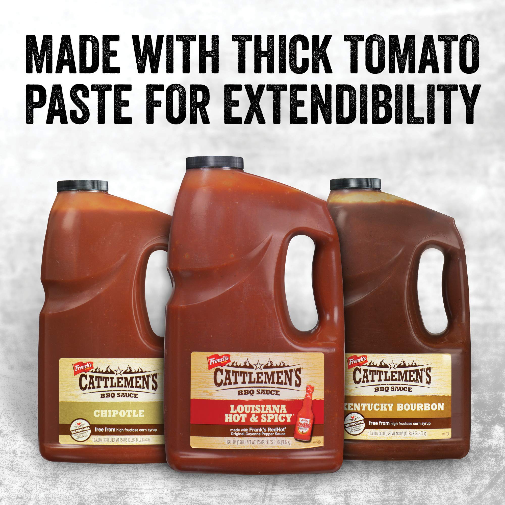 Cattlemen's Kentucky Bourbon BBQ Sauce, 1 gal - One Gallon Jug of Kentucky Bourbon Barbecue Sauce to Flavor Ribs, Chicken, Pork, Steak and More