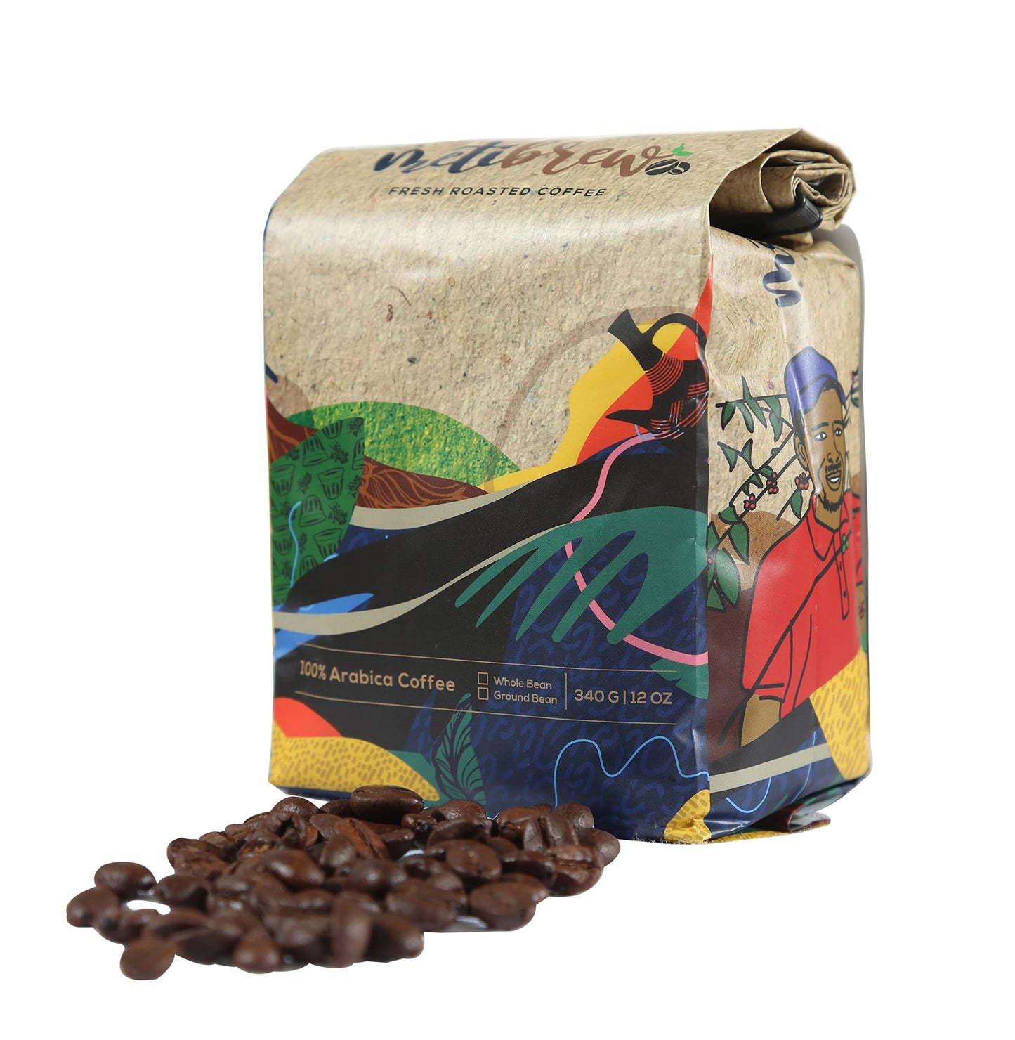 Meti Brew Roasted Coffee Beans (Yirgachefe, One bag)