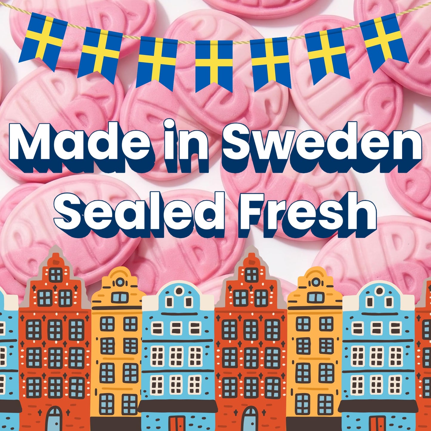 Bubs Wild Berry & Pomegranate Ovals - Sweet & Tangy Original Swedish Foam Candy, Vegan & Gelatin-Free, Imported from Sweden, 8 oz/0.5 lb Resealable