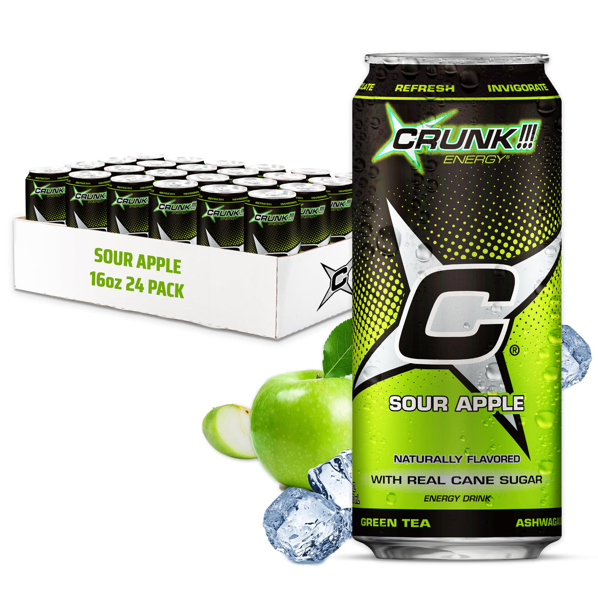 CRUNK!!! Energy Sour Apple 16oz 24pack