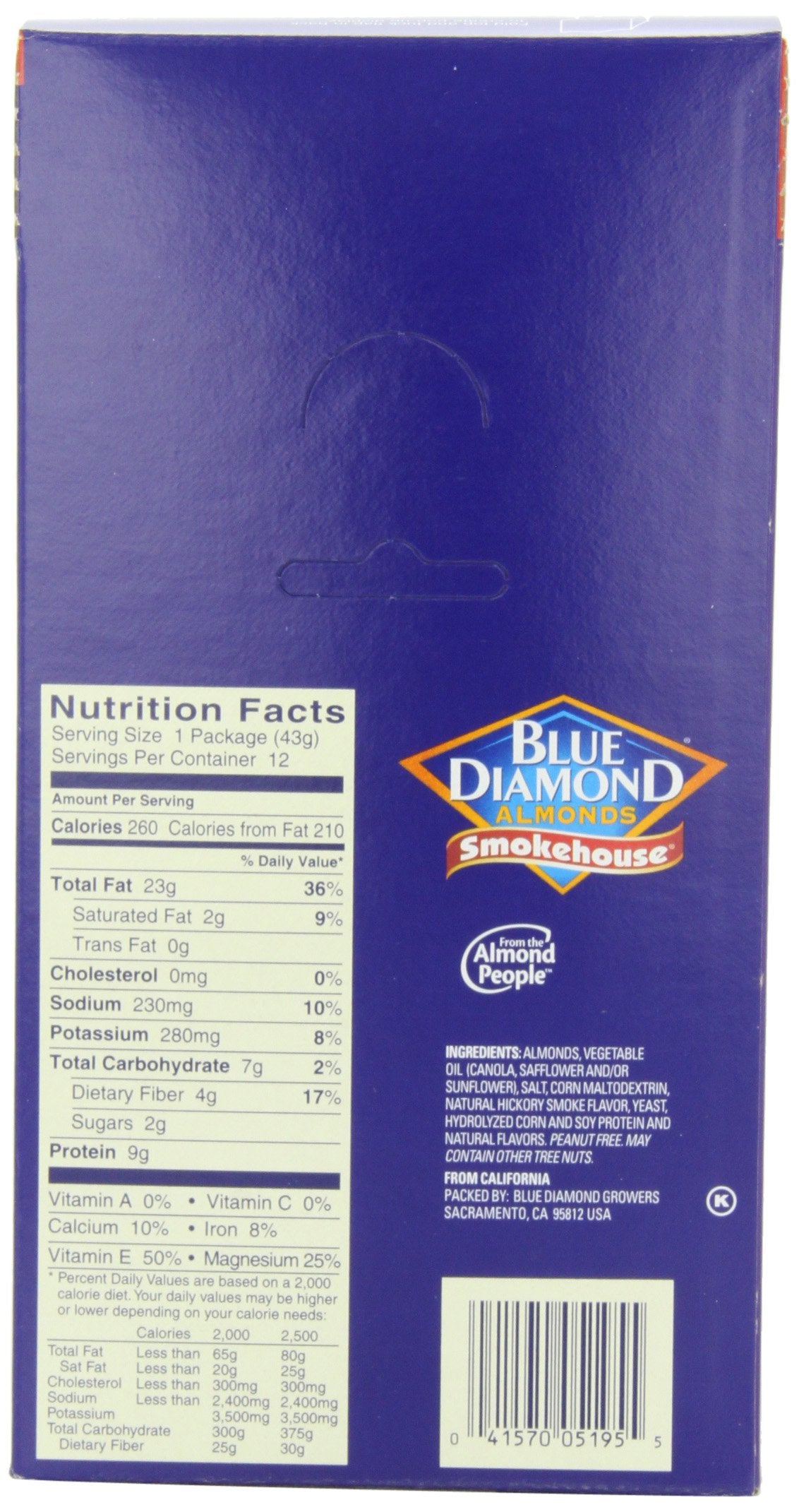 Blue Diamond Almonds, Smokehouse, 1.5-Ounce Packages (Pack of 24)