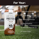 Slate Milk - Ultra Protein Shake - Chocolate - 42g Protein, 1g Sugar, 190 Calories, 2g Net Carbs - Lactose Free, No Added Sugar - Made with Ultra