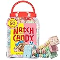 50 Candy Bracelet Watches, Nostalgic Candy Jewelry Individually Wrapped, Delicious and Perfect for Party Favors, Goody Bags and Birthdays, by
